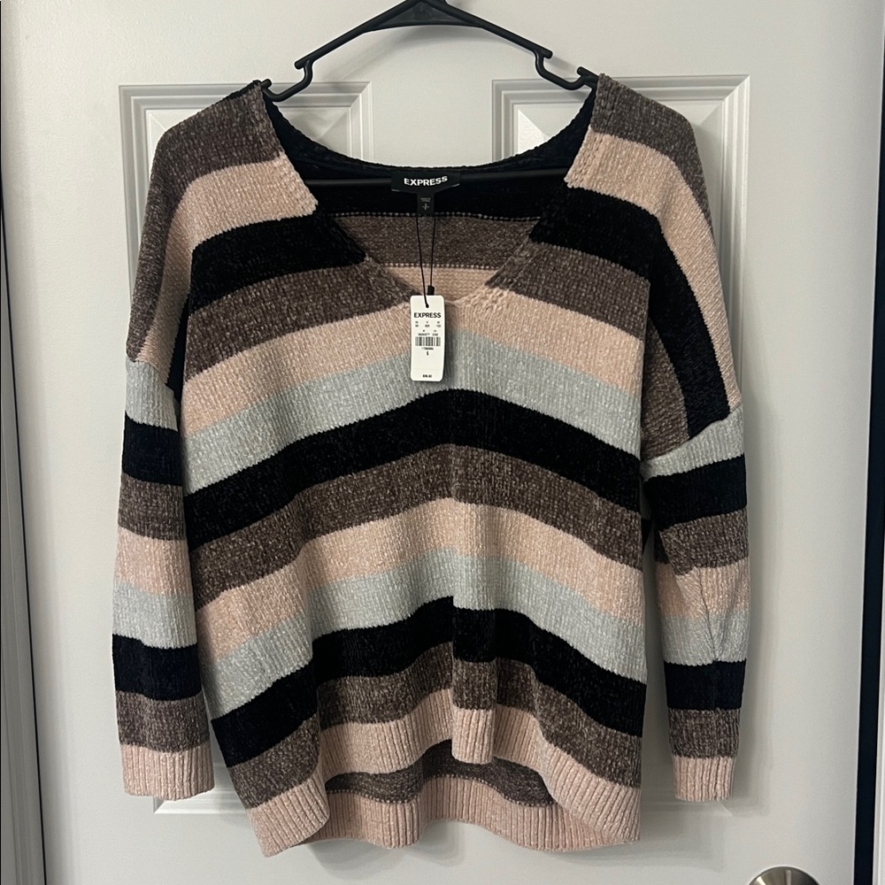 NWT Express V-Neck Sweater - Black, Brown, Blue, Pink